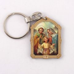 Faplakettes kulcstartó aranyozott szentképpel 