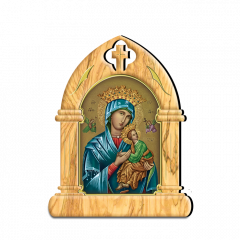 Támasztható faplakett (Mária kis Jézussal - ikonos)