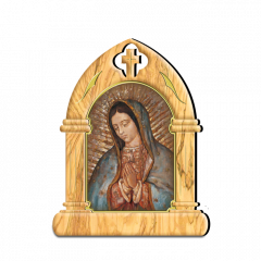Támasztható faplakett (Guadalupe-i Szűzanya)