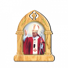 Támasztható faplakett (Szent II. János Pál pápa)