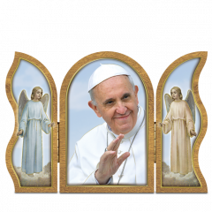 Szárnyas faplakett (Ferenc pápa)