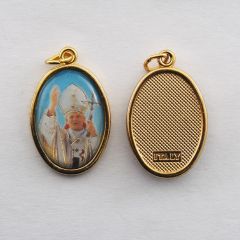 Aranyozott egyoldalas medál (II. János Pál pápa)