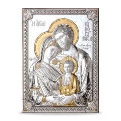 Icona - ezüstözött plakett (Szent Család)