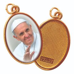 Aranyozott egyoldalas medál (Ferenc pápa)