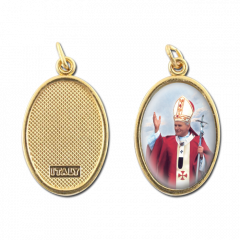 Aranyozott egyoldalas medál (Szent II. János Pál pápa)