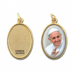 Aranyozott egyoldalas medál (Ferenc pápa)