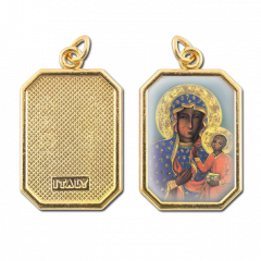 Aranyozott egyoldalas nyolcszög medál (Czestochowa-i Madonna)
