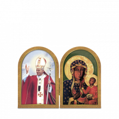 Nyitható faplakett - mini (Szent II. János Pál pápa - Częstochowa)
