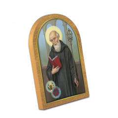 Támasztható faplakett szentképpel