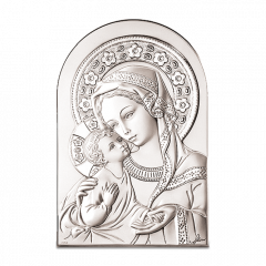 Icone ad Arco - ezüstözött plakett (Mária kis Jézussal)