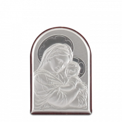Placche ad Arco - ezüstözött plakett (Mária kis Jézussal)